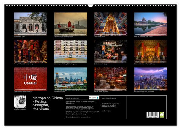 Produktbild: Metropolen Chinas - Peking, Shanghai, Hongkong (Wandkalender 2026 DIN A2 quer), CALVENDO Monatskalender