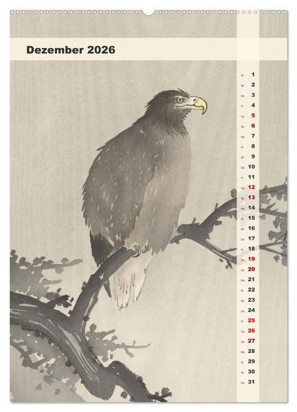 Produktbild: Ohara Koson - Gefiederte Sch&ouml;nheiten (hochwertiger Premium Wandkalender 2026 DIN A2 hoch), Kunstdruck in Hochglanz