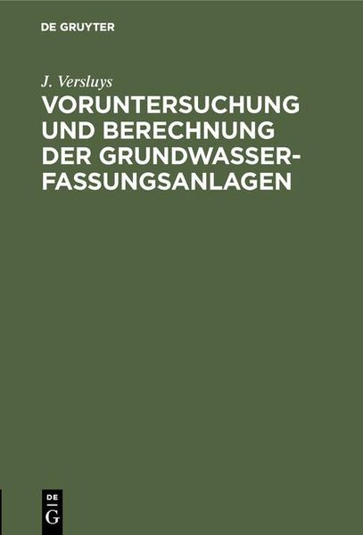 Produktbild: Voruntersuchung und Berechnung der Grundwasserfassungsanlagen