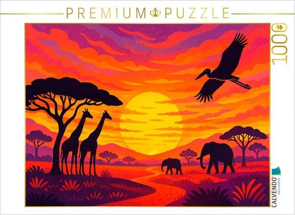CALVENDO Puzzle Wenn die Savanne schweigt, erzählt das Licht vom Leben | 1000 Teile Lege-Größe 64x48cm Foto-Puzzle für glückliche Stunden