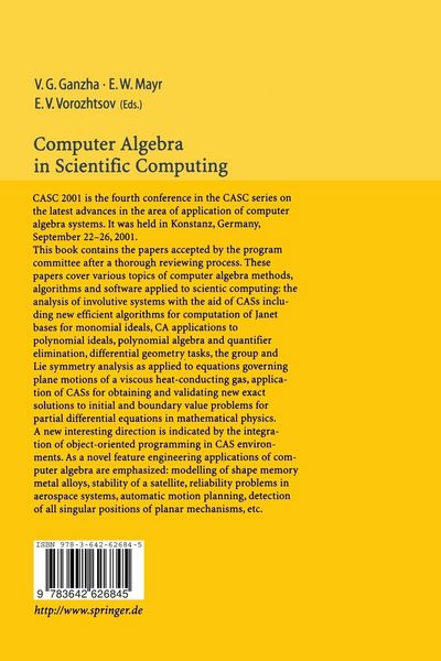 Produktbild: Computer Algebra in Scientific Computing CASC 2001
