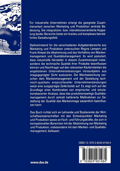 Produktbild: Markenmanagement und Qualit&auml;tsmanagement