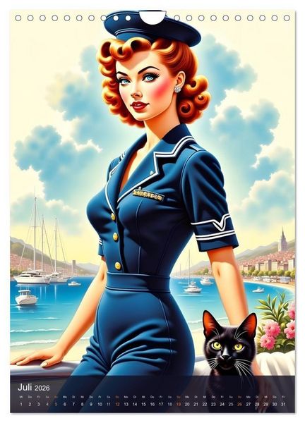 Produktbild: Fr&auml;ulein Fantasie und die schwarze Katze (Wandkalender 2026 DIN A4 hoch), CALVENDO Monatskalender