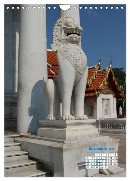 Produktbild: Bangkoks Tempel - Goldene Pagoden und safrangelbe Roben (Wandkalender 2027 DIN A4 hoch), CALVENDO Monatskalender