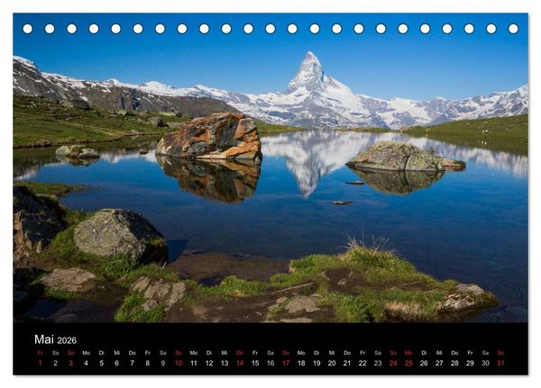 Produktbild: Momente der Sehnsucht: Schweizer Bergwelten (Tischkalender 2026 DIN A5 quer), CALVENDO Monatskalender