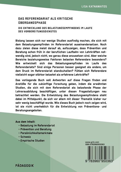 Produktbild: Das Referendariat als kritische &Uuml;bergangsphase