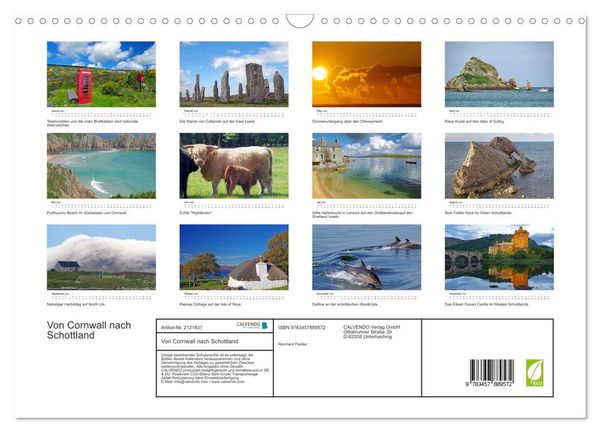 Produktbild: Von Cornwall nach Schottland (Wandkalender 2026 DIN A3 quer), CALVENDO Monatskalender