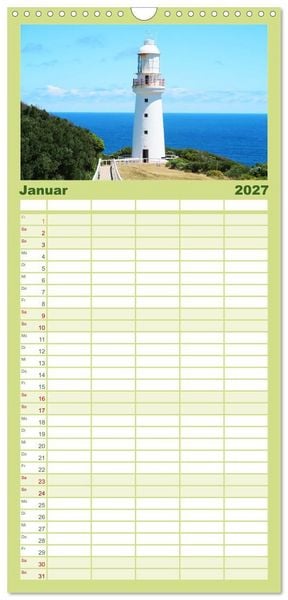 Produktbild: Familienplaner 2027 - Leuchtt&uuml;rme - Wegweisend durch das Jahr mit 5 Spalten (Wandkalender, 21 x 45 cm) CALVENDO