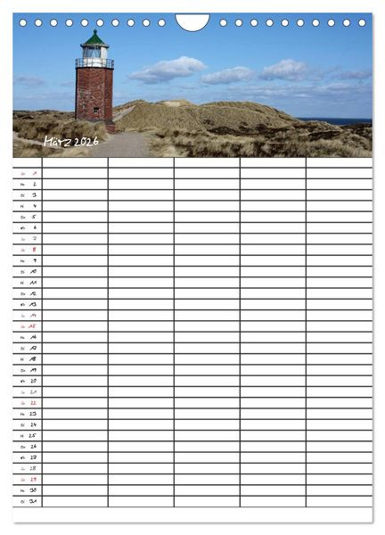 Produktbild: Familienplaner - Sylt (Wandkalender 2026 DIN A4 hoch), CALVENDO Monatskalender