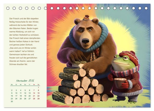 Produktbild: Der Frosch und der B&auml;r - Ein Jahr voller Abenteuer (Tischkalender 2026 DIN A5 quer), CALVENDO Monatskalender