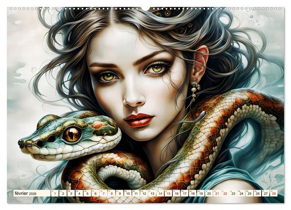 Produktbild: Adoratrice de serpents (Calendrier mural 2026 DIN A2 vertical) calendrier de bureau