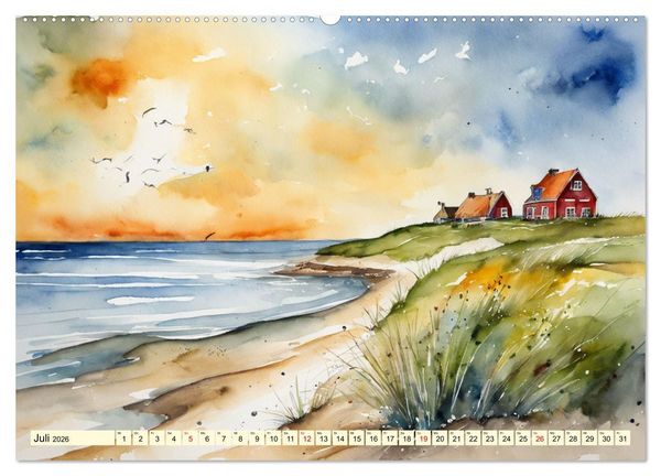 Produktbild: Norddeutsches Wattenmeer (Wandkalender 2026 DIN A2 quer), CALVENDO Monatskalender