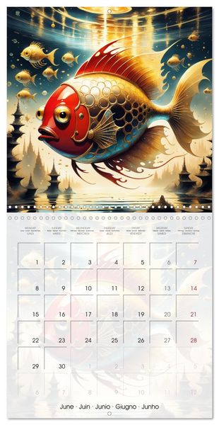 Produktbild: Les aventures des poissons d'acier (Calendrier mural carr&eacute; 2026 30x30 cm) Calendrier double avec une page pour vos prises de notes