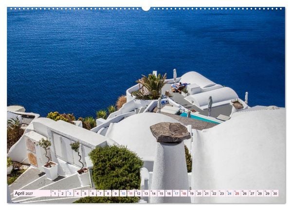 Produktbild: Santorini - Insel im Licht der &Auml;g&auml;is (hochwertiger Premium Wandkalender 2027 DIN A2 quer), Kunstdruck in Hochglanz