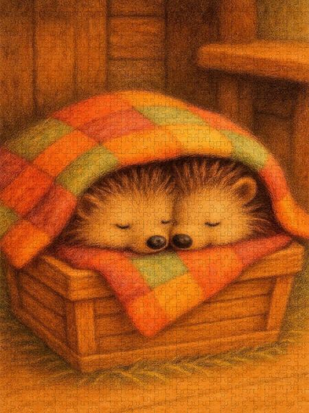 Produktbild: CALVENDO Puzzle Zwei Igel kuscheln unter einer Decke | 1000 Teile Lege-Gr&ouml;&szlig;e 64x48cm Foto-Puzzle f&uuml;r gl&uuml;ckliche Stunden