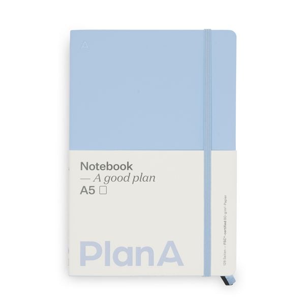 Notizbuch A5 Softcover French Blue blank, 128 Seiten