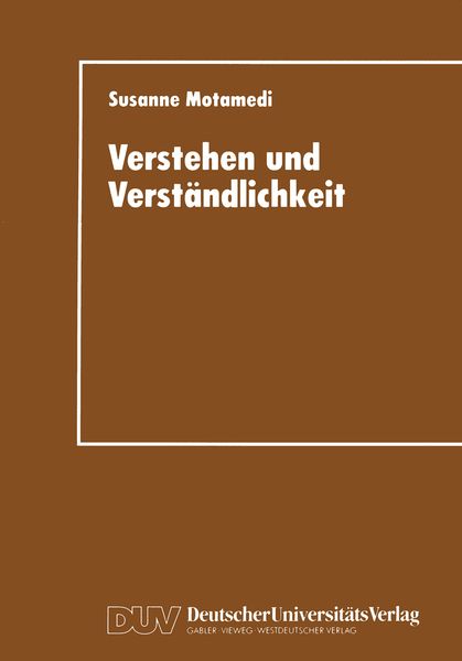 Produktbild: Verstehen und Verst&auml;ndlichkeit