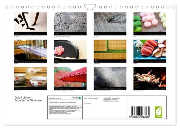 Produktbild: Detail Liebe &ndash; Japanische Miniaturen (Wandkalender 2026 DIN A4 quer), CALVENDO Monatskalender