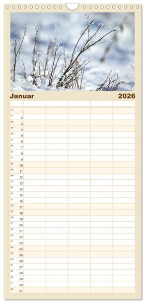 Produktbild: Familienplaner 2026 - Mein Sehnsuchtsort, die Natur mit 5 Spalten (Wandkalender, 21 x 45 cm) CALVENDO