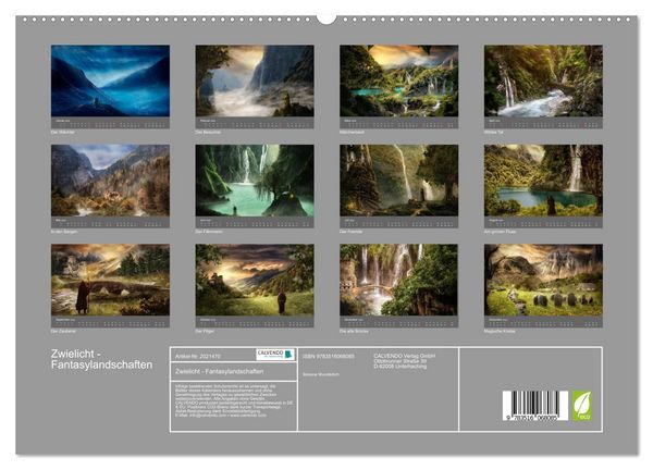 Produktbild: Zwielicht - Fantasylandschaften (hochwertiger Premium Wandkalender 2026 DIN A2 quer), Kunstdruck in Hochglanz