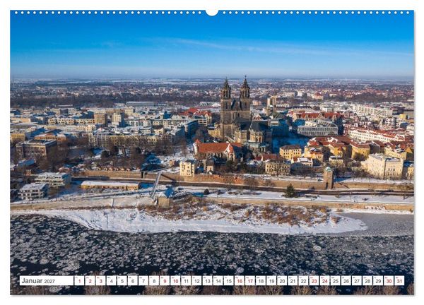 Produktbild: Domperspektiven: Magdeburger Dom - Neu gesehen 2027 (hochwertiger Premium Wandkalender 2027 DIN A2 quer), Kunstdruck in Hochglanz