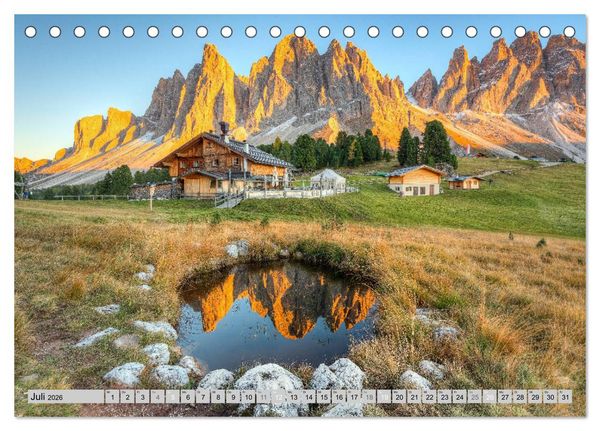 Produktbild: Wundersch&ouml;ne Dolomiten (Tischkalender 2026 DIN A5 quer), CALVENDO Monatskalender
