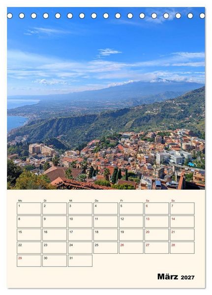 Produktbild: Taormina - &Auml;tna, Meer und antike Steine (Tischkalender 2027 DIN A5 hoch), CALVENDO Monatskalender