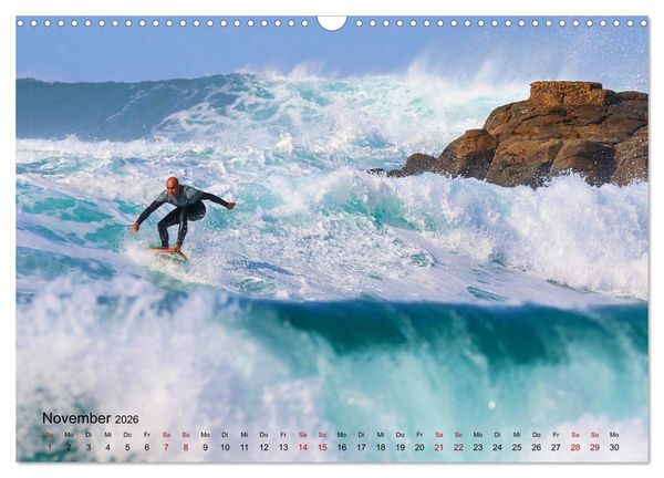 Produktbild: Surfen - die perfekte Welle (Wandkalender 2026 DIN A3 quer), CALVENDO Monatskalender