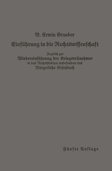 Produktbild: Einf&uuml;hrung in die Rechtswissenschaft