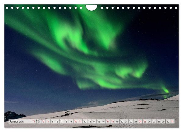 Produktbild: Aurora Borealis: Polarlichter in Norwegen (Wandkalender 2026 DIN A4 quer), CALVENDO Monatskalender