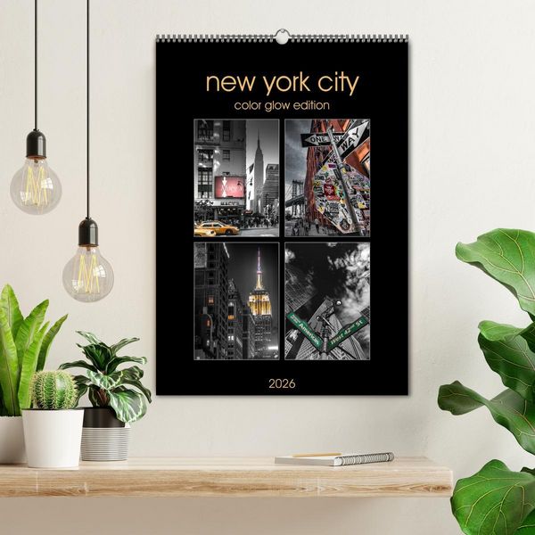 Produktbild: New York City - Color Glow Edition (Wandkalender 2026 DIN A2 hoch), CALVENDO Monatskalender