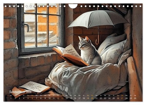 Produktbild: Katzenkunstwerke (Wandkalender 2026 DIN A4 quer), CALVENDO Monatskalender