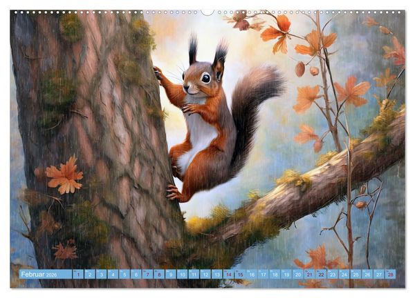 Produktbild: Der Eichh&ouml;rnchen-Kalender (Wandkalender 2026 DIN A2 quer), CALVENDO Monatskalender