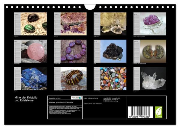 Produktbild: Minerale. Kristalle und Edelsteine (Wandkalender 2026 DIN A4 quer), CALVENDO Monatskalender
