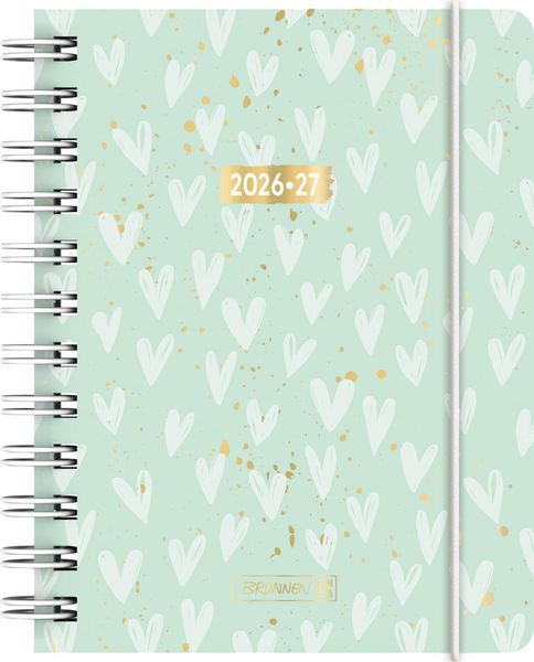 Schülerkalender 2026/2027 'Hearts' | A6, Kunststoff