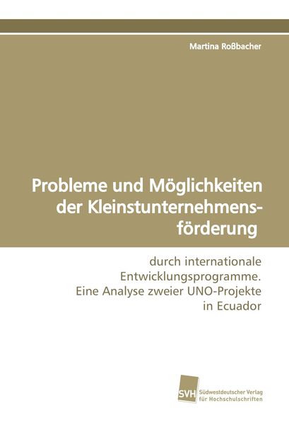 Produktbild: Probleme und M&ouml;glichkeiten der Kleinstunternehmensf&ouml;rderung