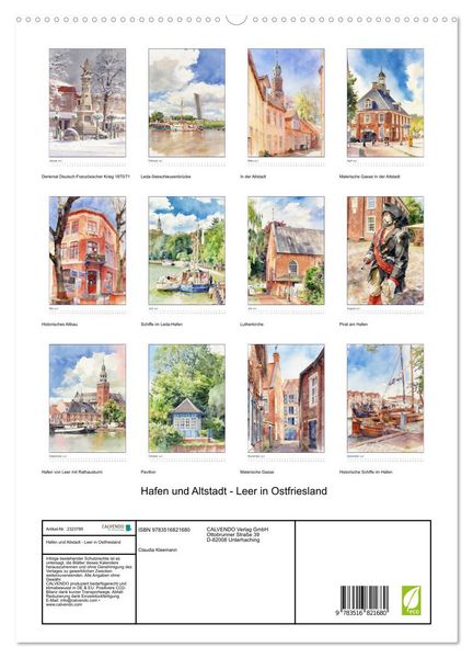 Produktbild: Hafen und Altstadt - Leer in Ostfriesland (hochwertiger Premium Wandkalender 2027 DIN A2 hoch), Kunstdruck in Hochglanz