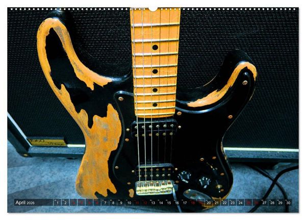 Produktbild: Vintage Gitarren in Szene gesetzt (hochwertiger Premium Wandkalender 2026 DIN A2 quer), Kunstdruck in Hochglanz