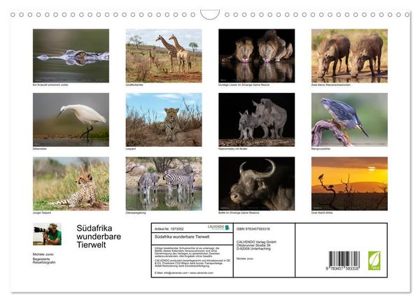 Produktbild: S&uuml;dafrika wunderbare Tierwelt (Wandkalender 2026 DIN A3 quer), CALVENDO Monatskalender