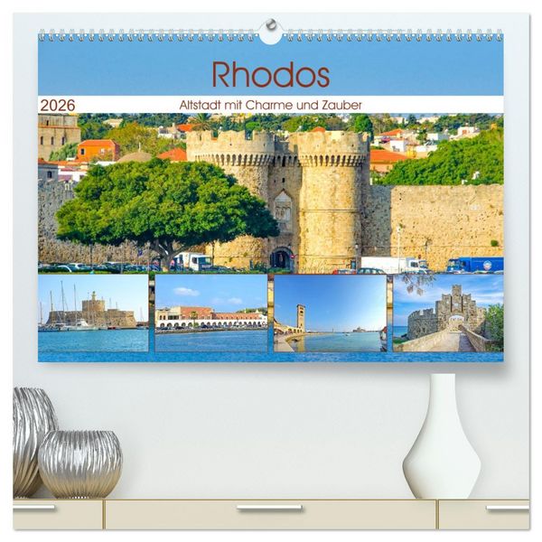 Produktbild: Rhodos - Altstadt mit Charme und Zauber (hochwertiger Premium Wandkalender 2026 DIN A2 quer), Kunstdruck in Hochglanz