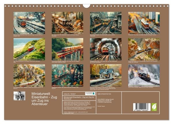 Produktbild: Miniaturwelt Eisenbahn - Zug um Zug ins Abenteuer (Wandkalender 2026 DIN A3 quer), CALVENDO Monatskalender