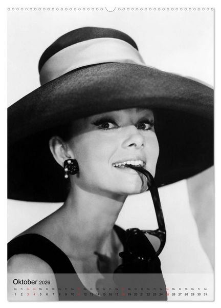 Produktbild: Hollywood-Diva - Audrey Hepburn (hochwertiger Premium Wandkalender 2026 DIN A2 hoch), Kunstdruck in Hochglanz