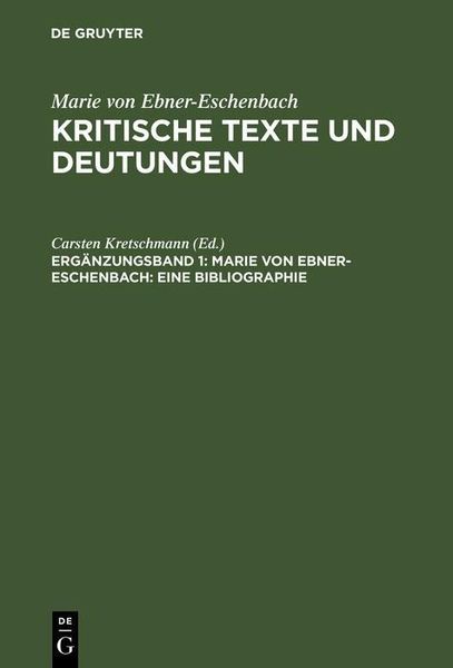 Produktbild: Marie von Ebner-Eschenbach: Eine Bibliographie
