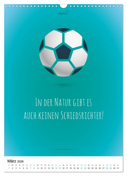 Produktbild: vollgeherzt: Der lustige Zitate-Wandkalender f&uuml;r Fu&szlig;ballfans und Sportbegeisterte! (Wandkalender 2026 DIN A3 hoch), CALVENDO Monatskalender