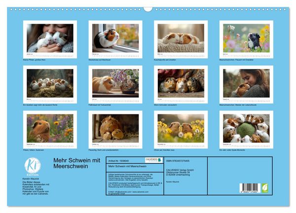 Produktbild: Mehr Schwein mit Meerschwein (Wandkalender 2026 DIN A2 quer), CALVENDO Monatskalender