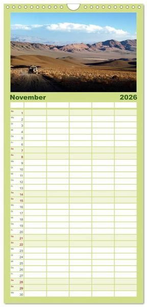 Produktbild: Familienplaner 2026 - Per&uacute;. Impressionen mit 5 Spalten (Wandkalender, 21 x 45 cm) CALVENDO