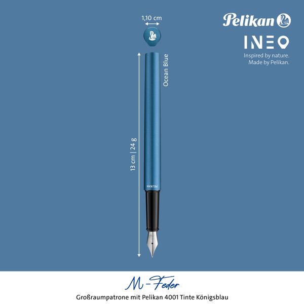 Produktbild: Pelikan F&uuml;ller Ineo&reg; Elements P6, Metall-Etui, Petrol - Blau