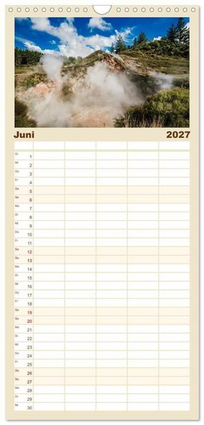 Produktbild: Familienplaner 2027 - Neuseeland - Landschaftstr&auml;ume mit 5 Spalten (Wandkalender, 21 x 45 cm) CALVENDO