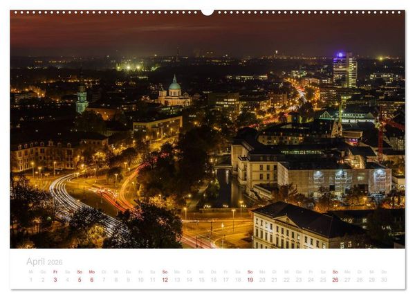 Produktbild: Hannover bei Nacht (Wandkalender 2026 DIN A2 quer), CALVENDO Monatskalender
