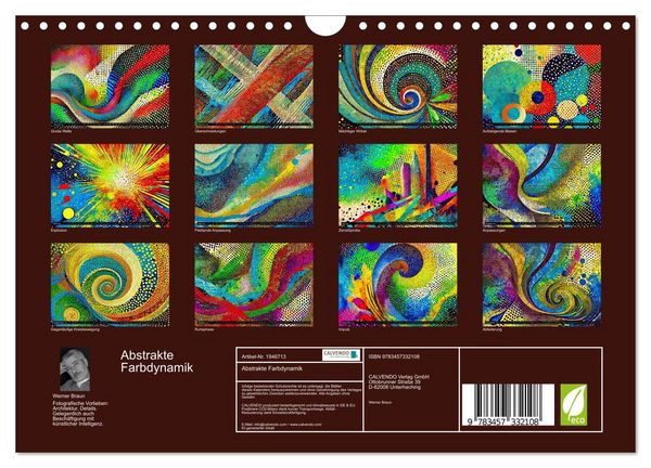 Produktbild: Abstrakte Farbdynamik (Wandkalender 2026 DIN A4 quer), CALVENDO Monatskalender